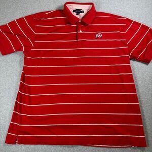 Tommy Hilfiger Men's Red Striped‎ Polo Shirt Utah Utes Logo XL